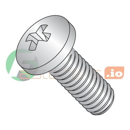 #4-40 X 1/2 In Phillips Pan Machine Screw, Plain 18-8 Stainless Steel, 5000 PK